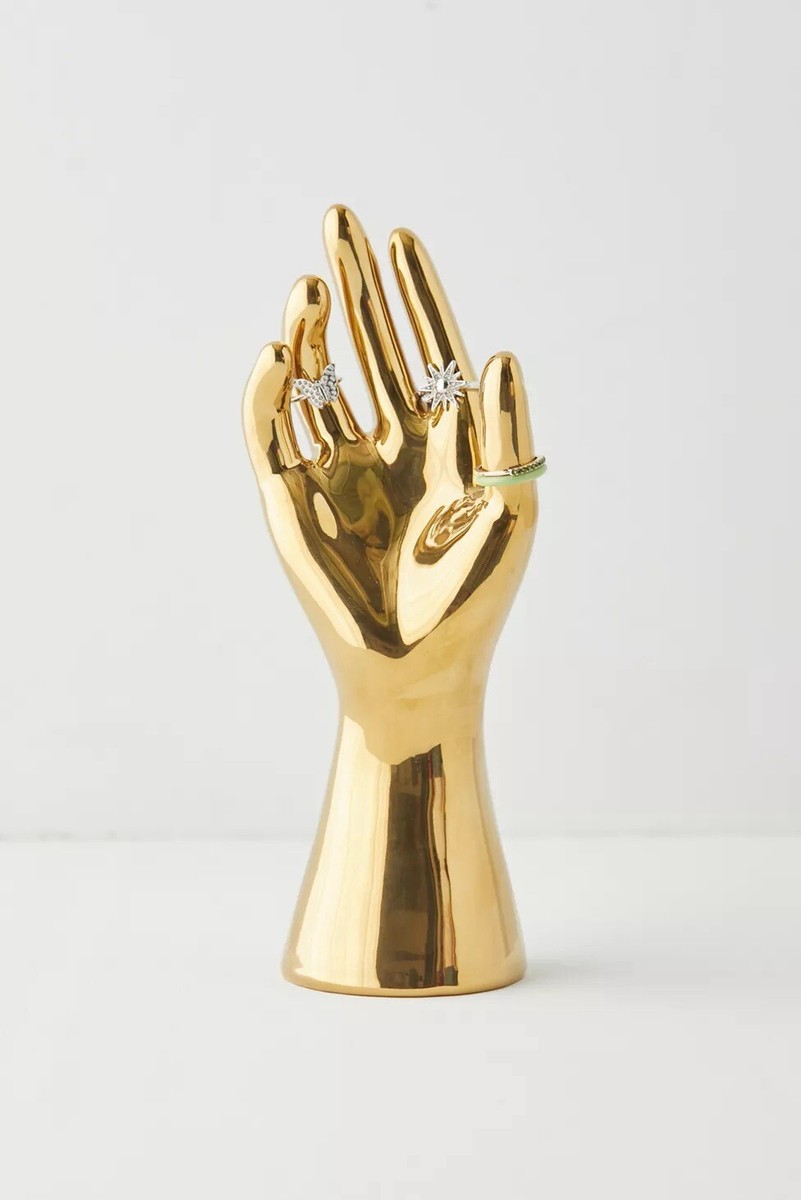 NEW! Urban Outfitters CLEO RING HOLDER Gold Hand Stoneware Jwlry Stand SOLD  OUT