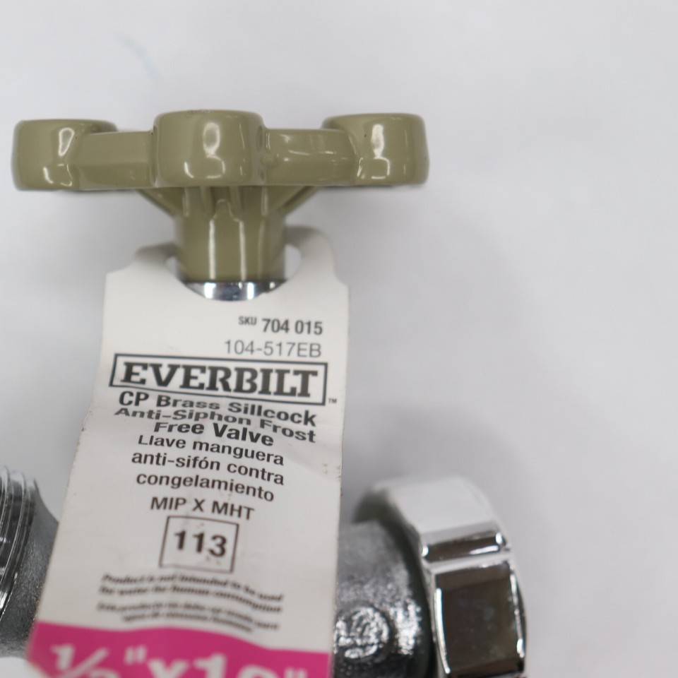 Everbilt AntiSiphon Sillcock Brass 1/2" x 10" 104517EB eBay