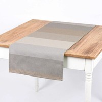 SchÖNer Leben. TischläUfer Streifen 9,5Cm Creme Beige Braun Grau 40X160Cm