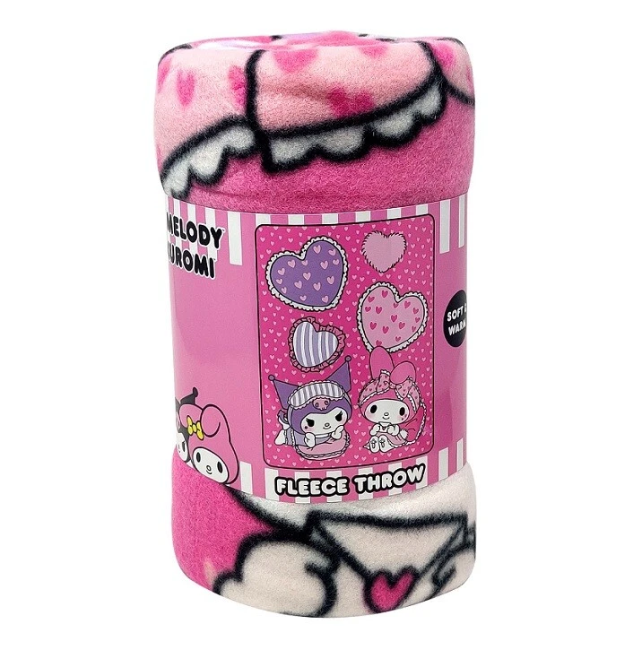 New Pink My Melody Kuromi Fleece Throw Gift Blanket Cartoon Hello
