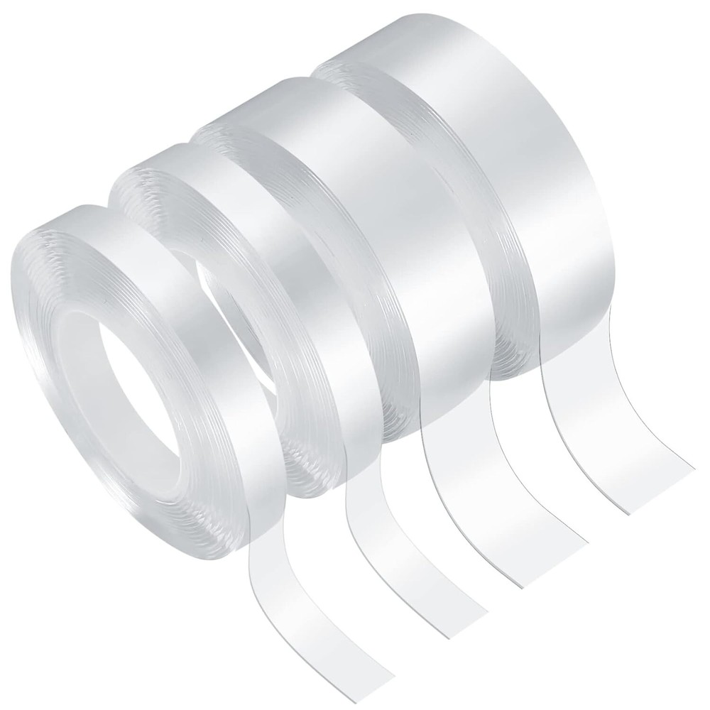 4 Rolls Double Sided Heavy Duty Tapes, Clear Two Sided Mounting Adhesive Tape...