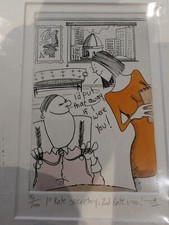 Tim Bulmer signed, hand-coloured, limited edition etching '1st Rate Secretary'