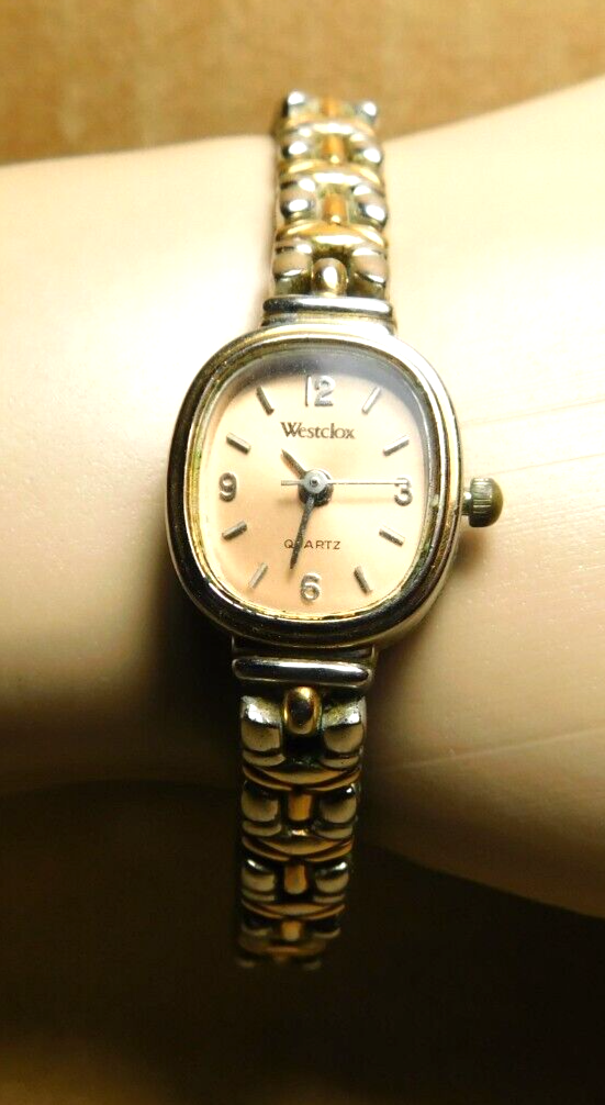 Westclox~Stainless Steel Back Base Metal Bezel Women's Quatz Watch