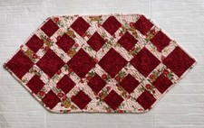 Table Top Runner Quilted Patchwork Handmade 34.5" X 17.5" Floral Multicolor