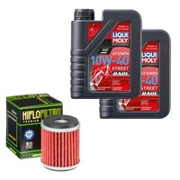 Hiflo ÖLfilter Set Liqui Moly 10W-40 Race 2L FüR Yamaha YBR 250 RG02 Bj.2013