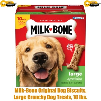 10 lbs, Milk-Bone Original Dog Biscuits, Large Crunchy Dog Treats