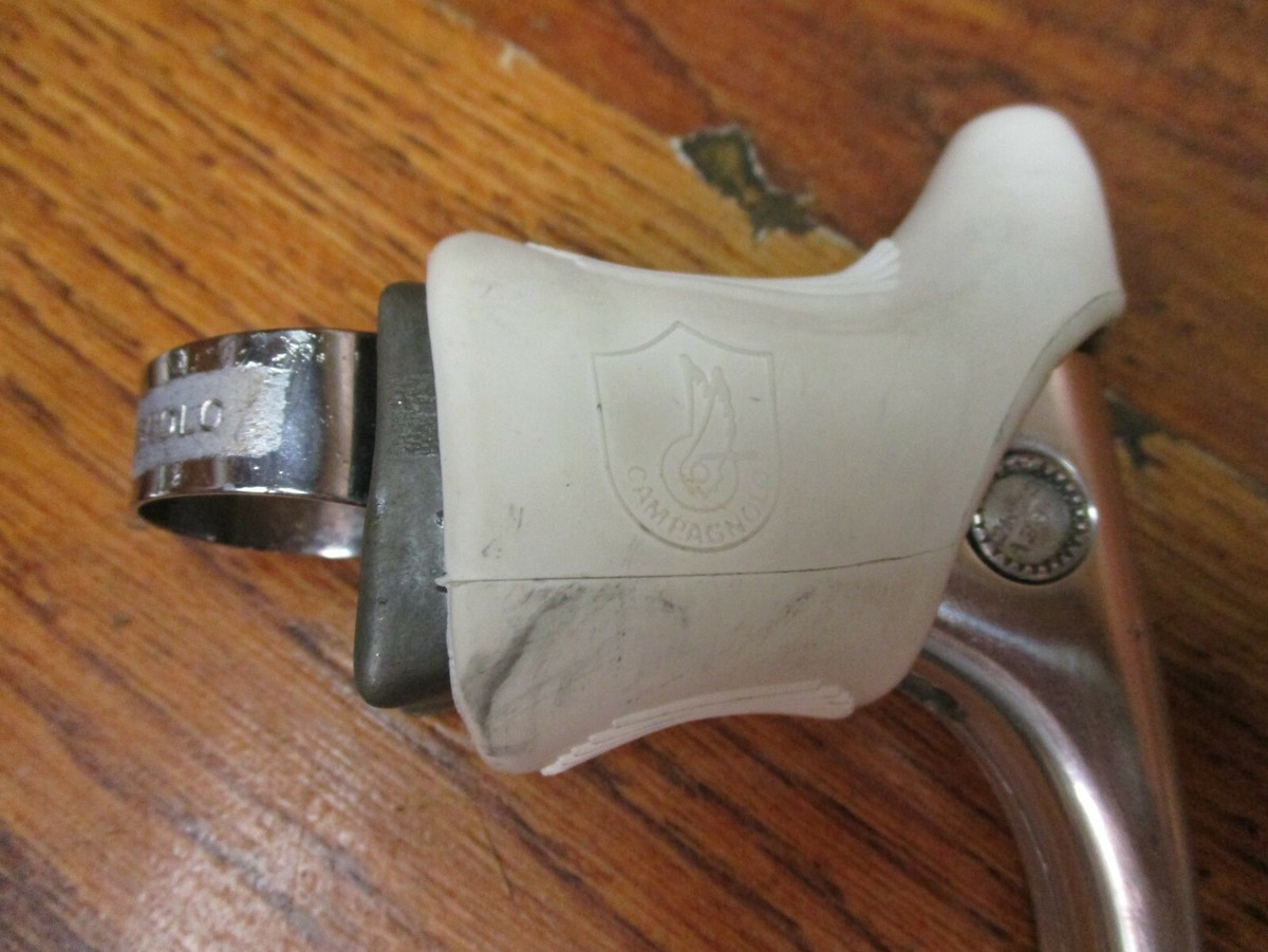 Leviers De Frein Campagnolo C Record Vintage - Paire Complète - Capots Blancs - Années 80