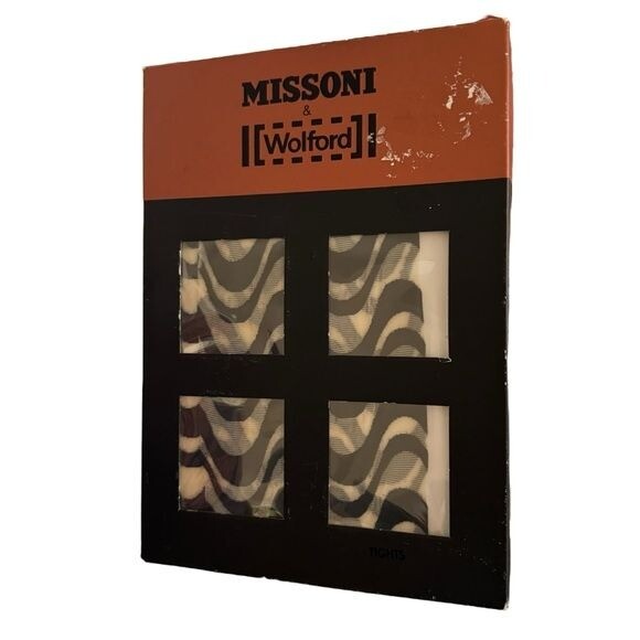 NWT Missoni x Wolford Zig Zag Tights, Beige & Black, Size M | eBay