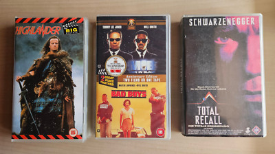 3 VHS Highlander (engl.), Men in Black / Bad Boys (engl.), Total Recall (dt.)