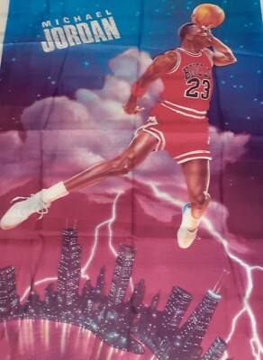 1988 Michael Jordan Chicago Bulls Vintage 80s Tapestry Poster Flag