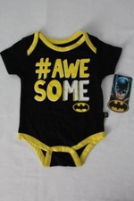 NEW Baby Boys Batman Bodysuit 6 - 9 Month Creeper Outfit Awesome Superhero Black