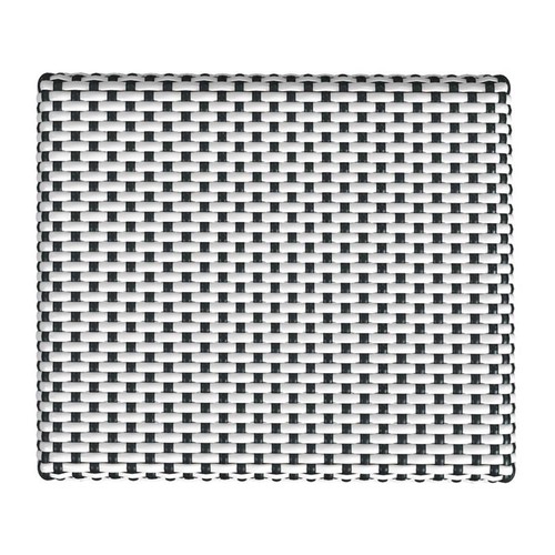Home Square 18" Rattan Rectangular Dining Stool in White & Black - Set of 2 - Picture 5 of 7