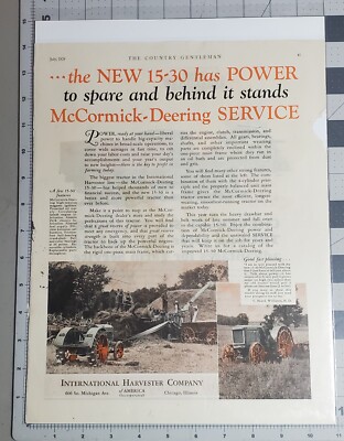 July 1929  McCormick-Deering the New 15-30 has Power Advertisement