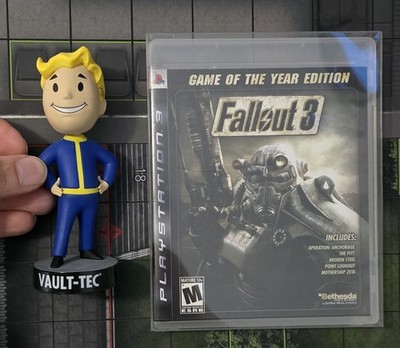 Fallout 3 PS3 Game Of The Year Plus Vault Boy Bobblehead And Protector Cib...
