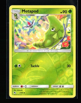 Metapod Reverse Holo Uncommon Hidden Fates 2/68 MP