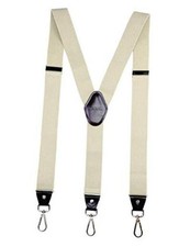 Mens Suspenders with Swivel Hooks on Belt Loops Heavy Duty Big and Tall Beige