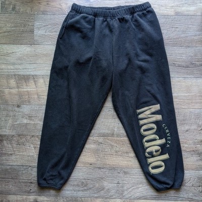 Modelo Cerveza Sweatpants Mens L Black Jogger Logo Beer Elastic Mexico Casual