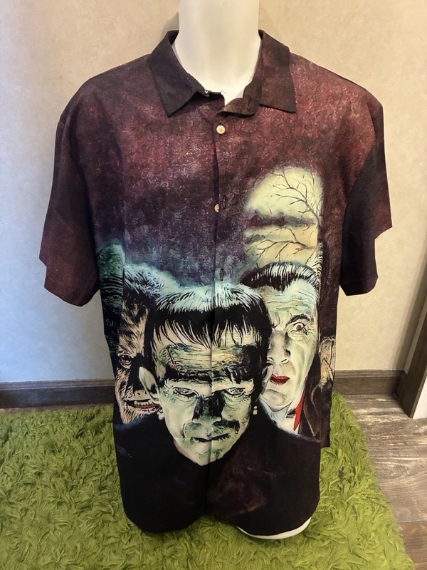 Classic Monsters Hawaiian Style Button Down Men’s Shirt