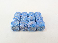 Chessex Mother of Pearl Blue 16mm D6 Dice Set Lot of 12