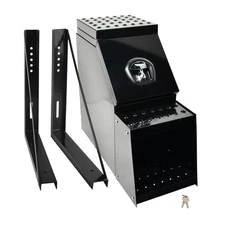 25"x28"x12" Aluminum Truck Side Mount Saddle Step Tool Box &24" Mounting Bracket