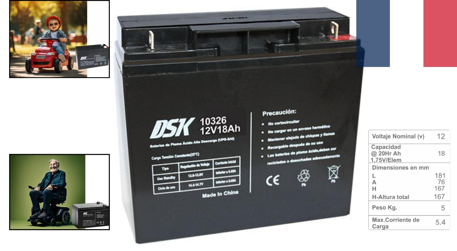 Batterie 12V 18Ah AGM DSK pour réparer un scooter électrique