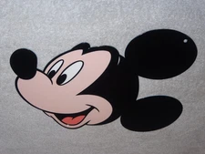 VINTAGE MICKEY MOUSE FACE WALT DISNEY WORLD 12" METAL LAND, GASOLINE & OIL SIGN!