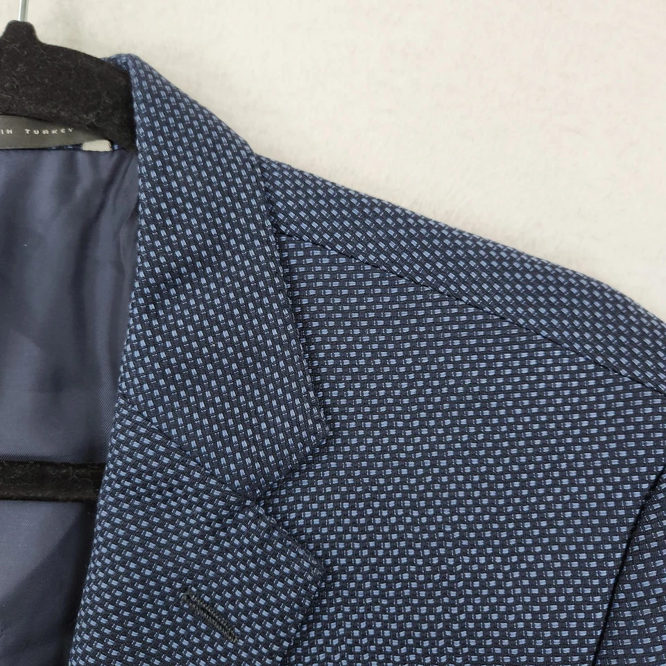 Hugo Boss Jacket Mens 40R Blue Wool Regular Fit Two Button Janson Blazer Career - Image 3 of 4