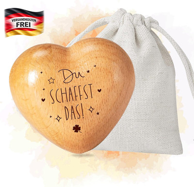 Herz Glücksbringer Holzgravur Mutmacher Geschenk Stressabbau Zielgruppe Erwachse