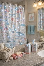 Handmade Coastal Bathroom Accessories Set w/ Rhinestones