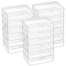 18 Pack Mini Clear Plastic Storage Containers with Lids, 4-1/2 x 3-3/8 x 1-1/...