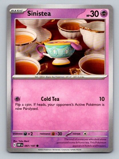 2023 Pokemon Card Obsidian Flames Sinistea 97/197