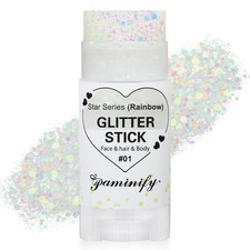 Paminify Rainbow White Hair Glitter Stick for Kids,Halloween 01 rainbow
