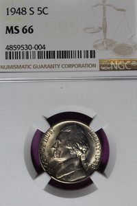 1948 S NGC 5C MS66 JEFFERSON NICKEL #B52461