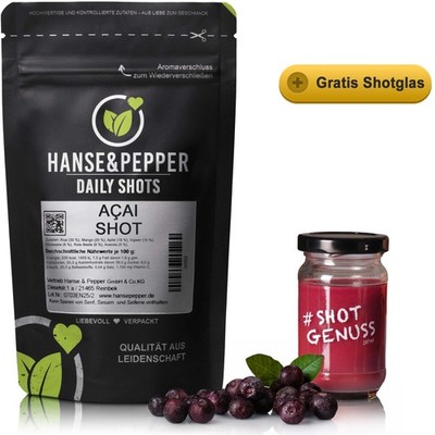 120g Acai Shot Pulver Superfood Pulver für Smoothies, Bowls & Shakes