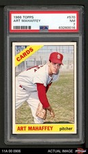 1966 Topps #570 Art Mahaffey Cardinals SHORT-PRINT PSA 7 - NM