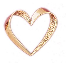 Floating Heart Charm Pendant 14k Gold