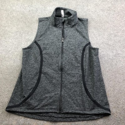 Under Armour Jacket Womens Large Gray Sleeveless Full Zip Running Athletic