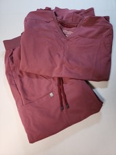 Fabletics Women's Medical Scrub Set Rose Solid V-Neck 3xl Top XXL Pants