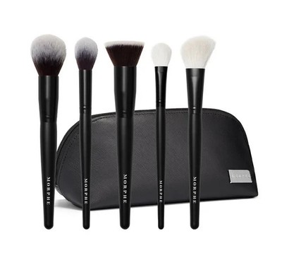 Morphe Face The Beat 5-Piece Makeup Brush Set in Black