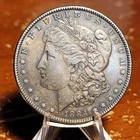 1884 P Morgan Silver Dollar AU Coin Awesome Toning.