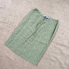 Y2K Old Navy Sage Green Floral Midi Skirt Size Small