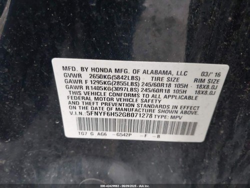 Ignition Switch Fits 17-23 RIDGELINE 2988001 - Picture 10 of 12