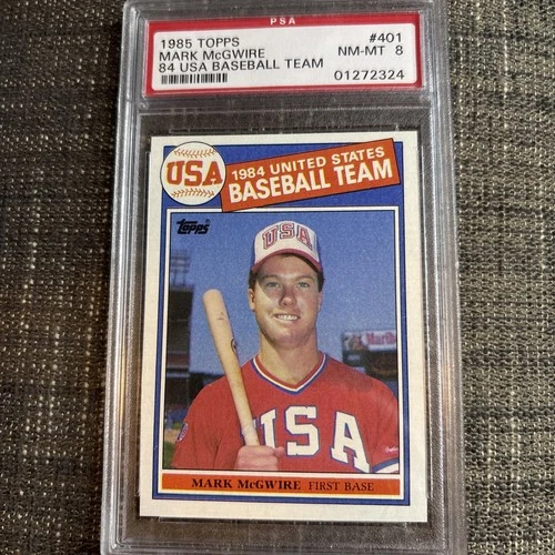 1985 Topps Mark McGwire RC USA Team PSA 8