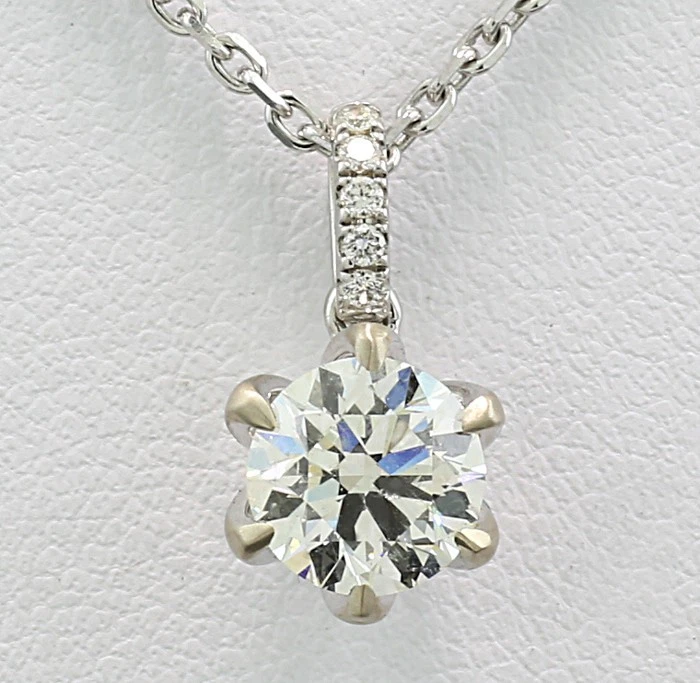 Solitär-Brillant-Anhänger 1,00 carat K/SI GIA-Zertifikat triple ex 750-Weißgold