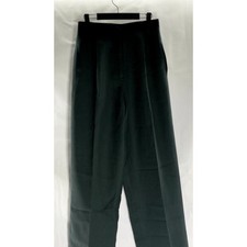 HARVE BENARD Women's Vintage Black Wool Pleated Straight-Leg Pant SZ 8