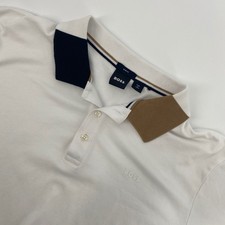 Hugo Boss Polo Shirt Mens Extra Large White Slim Fit Phillipson 104 Colorblock