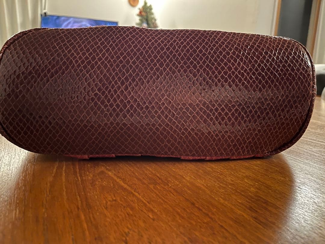 CELINE Pillow Python Embossed Leather Tote Bag Re… - image 8