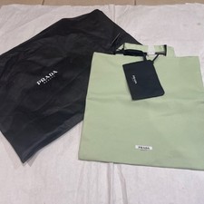 Borsa shopping PRADA Beauty tracolla verde chiaro e nero reversibile NUOVISSIMA