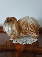 Coopercraft Pekingese Dog Figurine Vintage Collectable Black & Gold Label