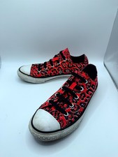 Converse All Star 643822F Kids 2 Sneakers Red Black Leopard Skateboard Shoes